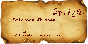 Szloboda Ágnes névjegykártya