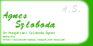 agnes szloboda business card