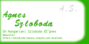 agnes szloboda business card